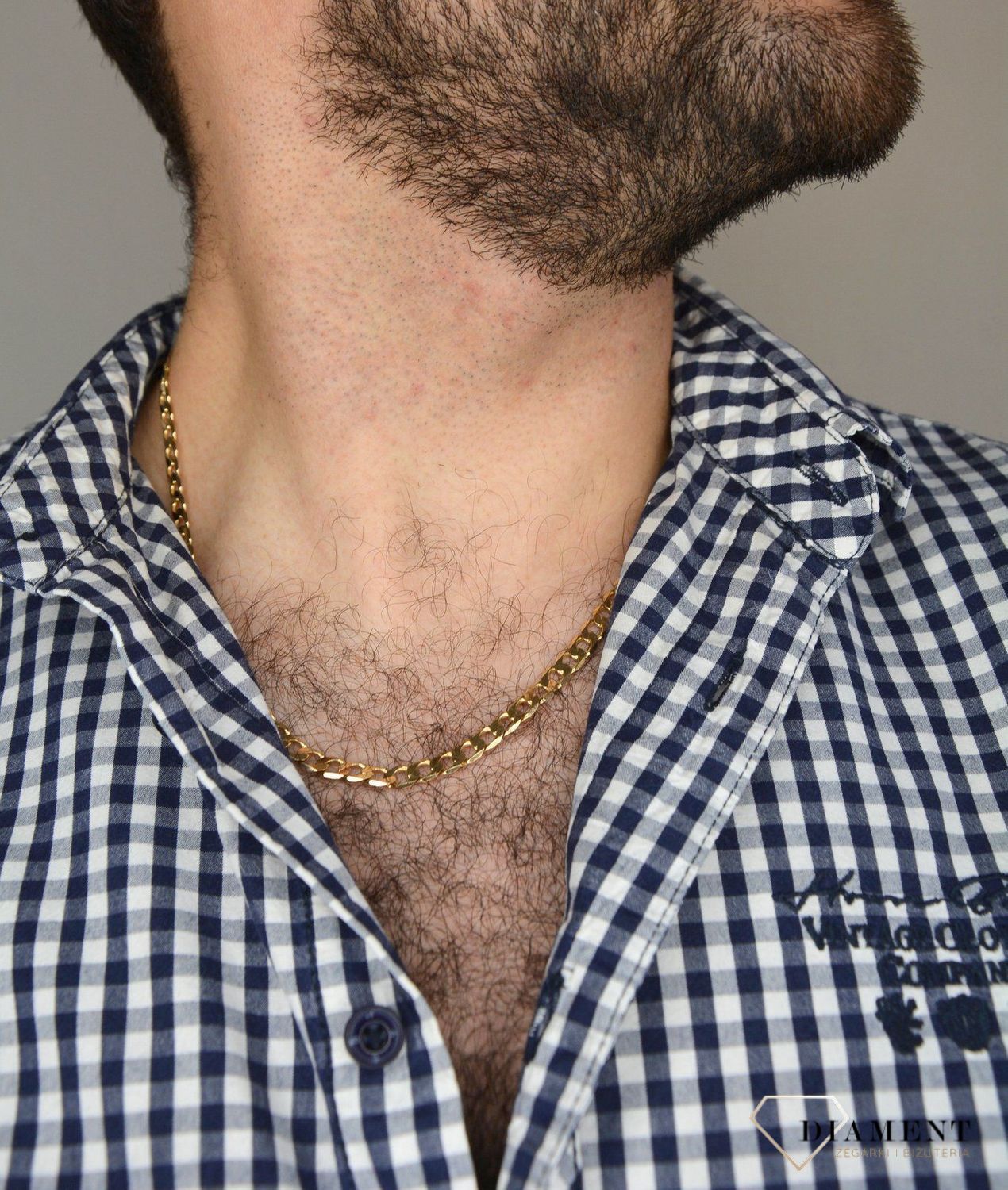 Złoty łańcuszek 585 pancerka 6 mm DIA-LAN-1114-585 6mm ✅ Złoty łańcuszek o splocie pancerki ✅.jpg